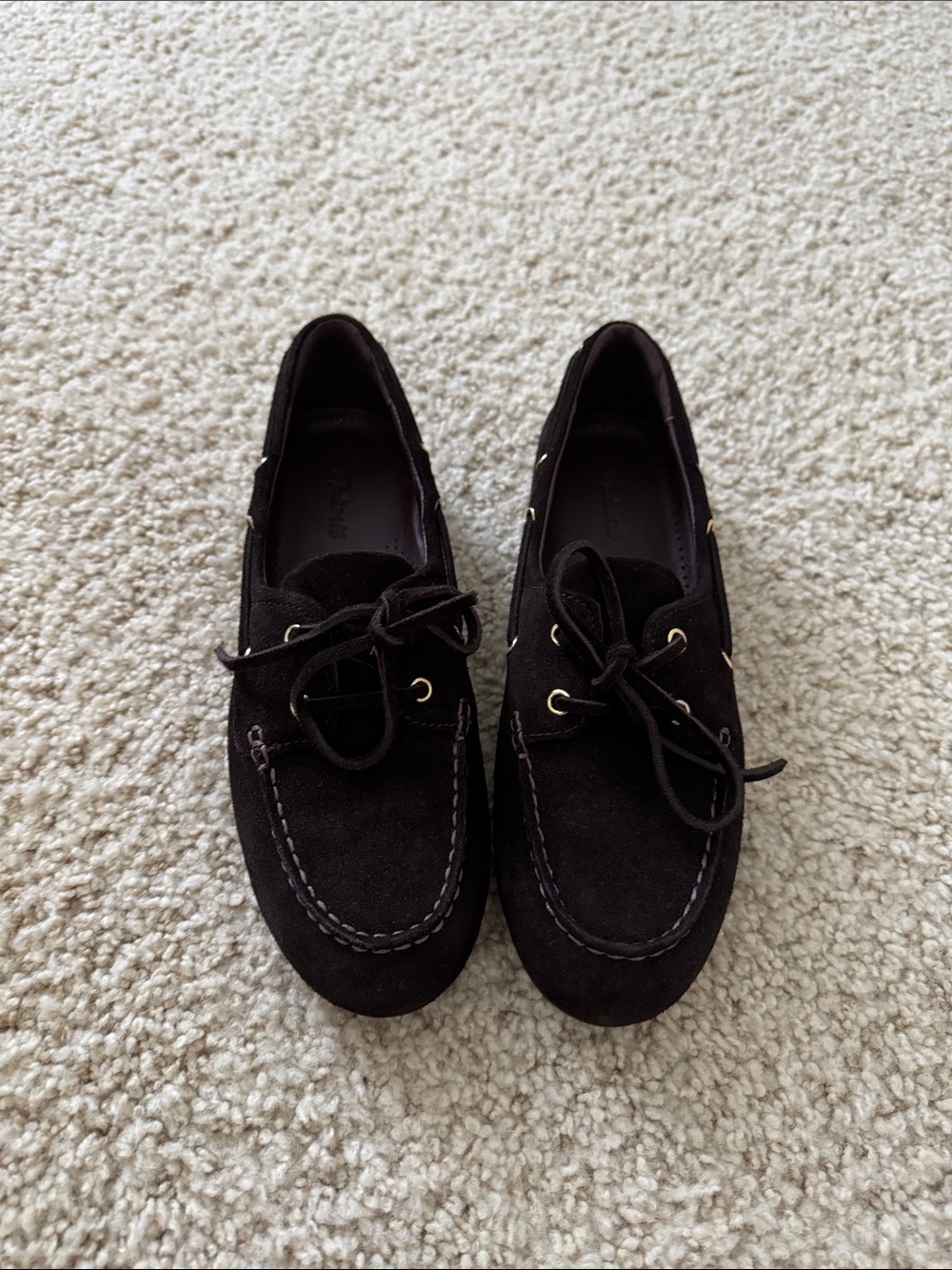 Madewell Womens Brown Suede Jamie Boat Shoes